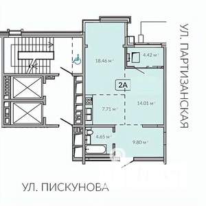 2-к квартира, строящийся дом, 59м2, 16/18 этаж