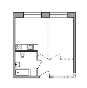 1-к квартира, строящийся дом, 32м2, 1/16 этаж