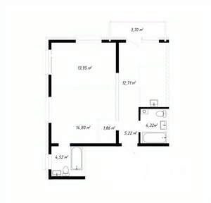 3-к квартира, вторичка, 61м2, 4/19 этаж