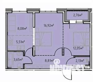2-к квартира, вторичка, 60м2, 4/13 этаж