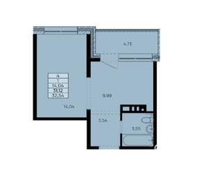 1-к квартира, вторичка, 36м2, 6/10 этаж