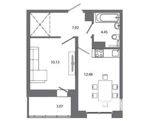 1-к квартира, вторичка, 37м2, 6/16 этаж