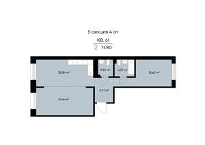 2-к квартира, вторичка, 72м2, 4/9 этаж