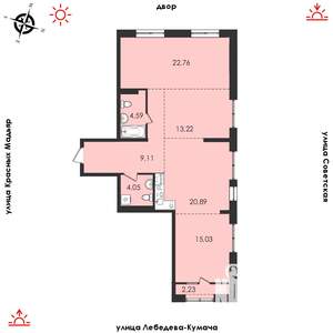 3-к квартира, строящийся дом, 96м2, 11/14 этаж