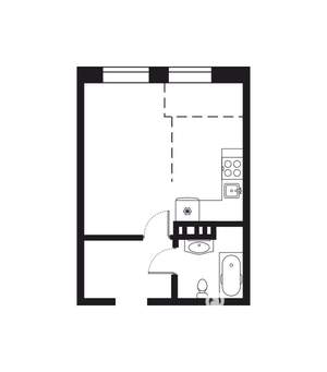 1-к квартира, вторичка, 33м2, 7/8 этаж