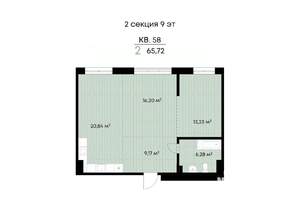 2-к квартира, строящийся дом, 66м2, 3/11 этаж