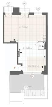 Студия квартира, строящийся дом, 218м2, 7/7 этаж