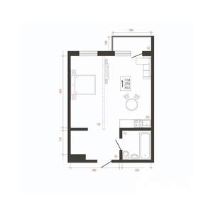 1-к квартира, вторичка, 41м2, 6/10 этаж