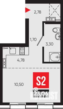 1-к квартира, вторичка, 23м2, 10/14 этаж