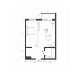 1-к квартира, вторичка, 41м2, 7/10 этаж