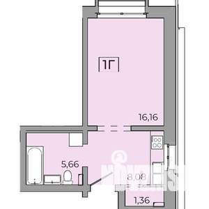 1-к квартира, строящийся дом, 52м2, 11/15 этаж