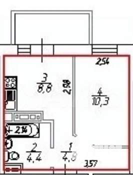 1-к квартира, вторичка, 29м2, 9/9 этаж