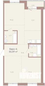 3-к квартира, вторичка, 87м2, 2/16 этаж