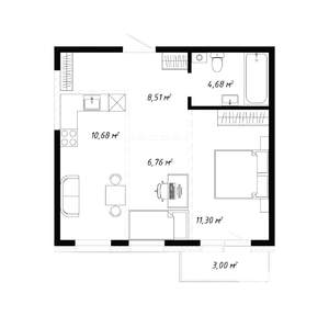 2-к квартира, вторичка, 45м2, 2/19 этаж