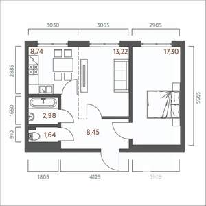 2-к квартира, строящийся дом, 52м2, 10/19 этаж