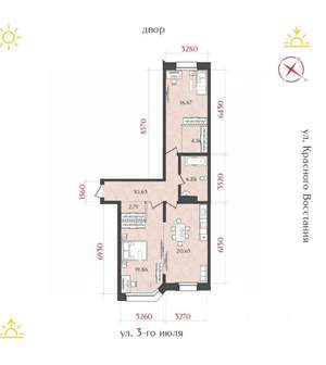 2-к квартира, вторичка, 96м2, 4/6 этаж