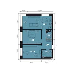 3-к квартира, вторичка, 63м2, 3/8 этаж