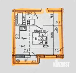2-к квартира, вторичка, 35м2, 6/9 этаж