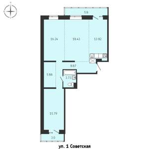 3-к квартира, строящийся дом, 92м2, 4/15 этаж