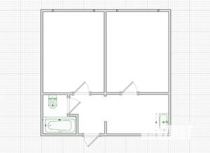 2-к квартира, вторичка, 47м2, 1/4 этаж