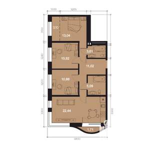 4-к квартира, строящийся дом, 78м2, 1/8 этаж