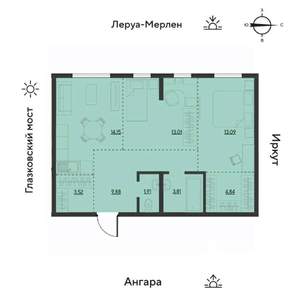 3-к квартира, вторичка, 64м2, 14/19 этаж