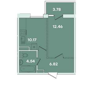 1-к квартира, вторичка, 38м2, 13/14 этаж