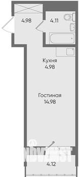 1-к квартира, вторичка, 34м2, 4/9 этаж
