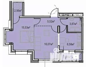 2-к квартира, вторичка, 55м2, 11/13 этаж