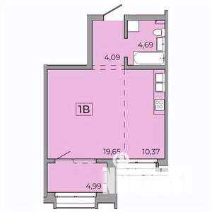 1-к квартира, строящийся дом, 44м2, 13/15 этаж