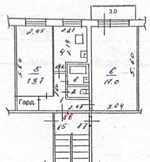 2-к квартира, вторичка, 47м2, 4/5 этаж