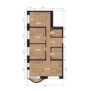 4-к квартира, вторичка, 78м2, 2/8 этаж