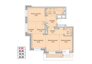 4-к квартира, строящийся дом, 83м2, 19/19 этаж