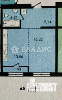 1-к квартира, вторичка, 45м2, 11/15 этаж