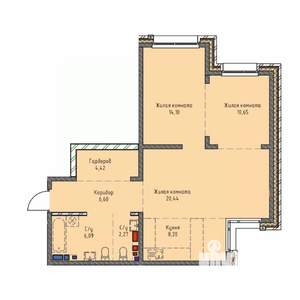 3-к квартира, строящийся дом, 73м2, 11/19 этаж