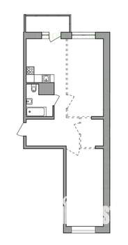 2-к квартира, строящийся дом, 64м2, 9/16 этаж