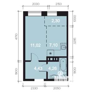 1-к квартира, вторичка, 29м2, 4/8 этаж