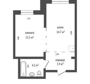 1-к квартира, вторичка, 38м2, 11/19 этаж