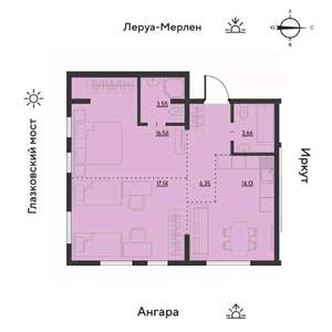 3-к квартира, вторичка, 62м2, 4/19 этаж