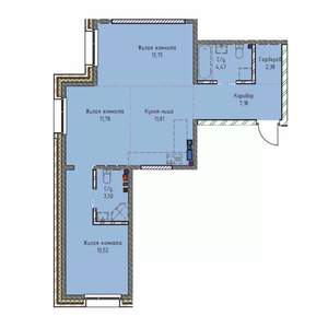 3-к квартира, вторичка, 68м2, 14/19 этаж