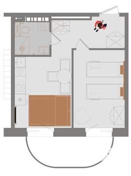 2-к квартира, вторичка, 35м2, 12/14 этаж