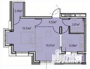 2-к квартира, вторичка, 55м2, 5/13 этаж