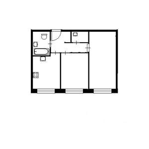 2-к квартира, вторичка, 59м2, 1/2 этаж