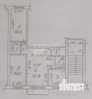 3-к квартира, вторичка, 58м2, 4/5 этаж