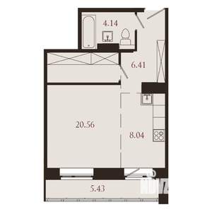 1-к квартира, вторичка, 45м2, 3/9 этаж