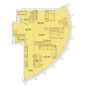3-к квартира, вторичка, 97м2, 2/8 этаж