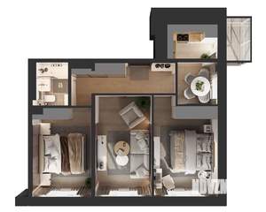 3-к квартира, вторичка, 61м2, 1/4 этаж