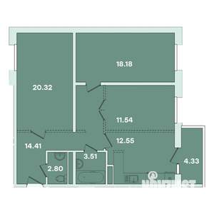 3-к квартира, вторичка, 88м2, 7/14 этаж
