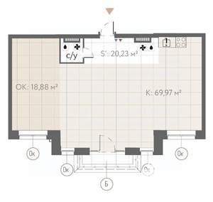 Студия квартира, вторичка, 111м2, 3/7 этаж