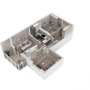 1-к квартира, вторичка, 46м2, 6/19 этаж